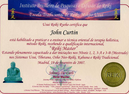 Certificado Reiki Master